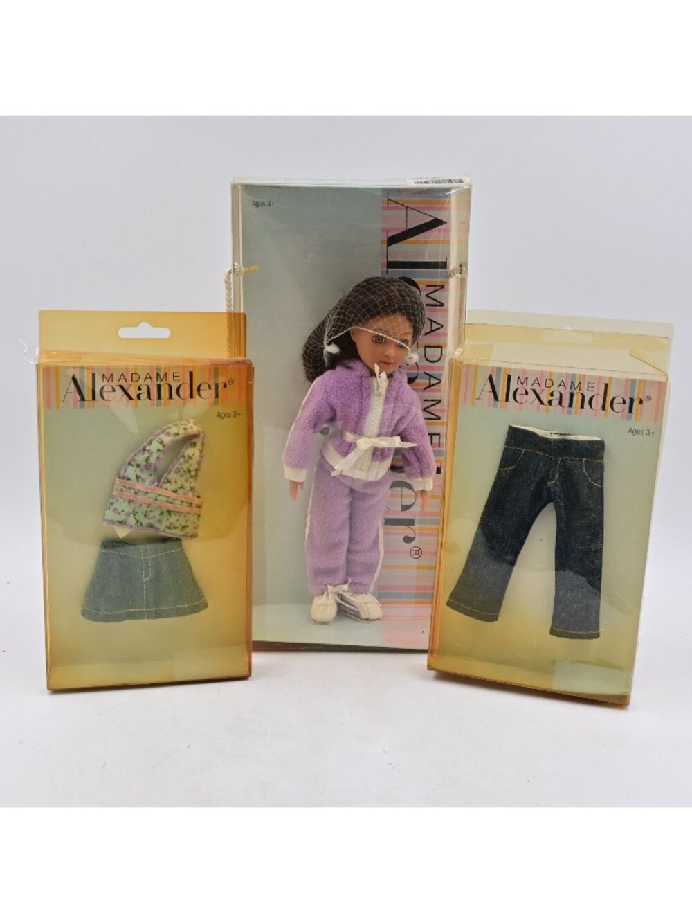 Madame Alexander Doll & Outfits Tracksuit Denim Skirt Flare Jeans NIB